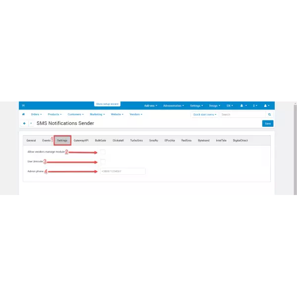 SMS Notifications Sender for CS-Cart