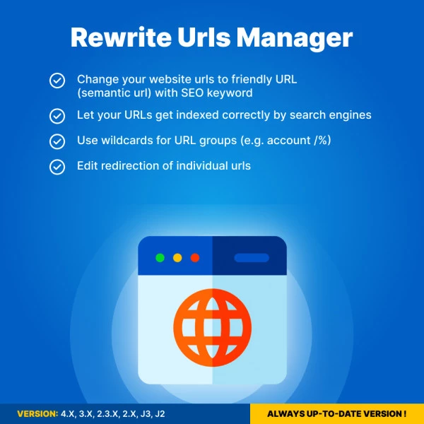 Redirect URLs Manager - 301, 302, 307 and 404 SEO optimizer for OpenCart (v. 1.5*-4.*)