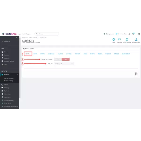 SMS Notifications Sender for Prestashop