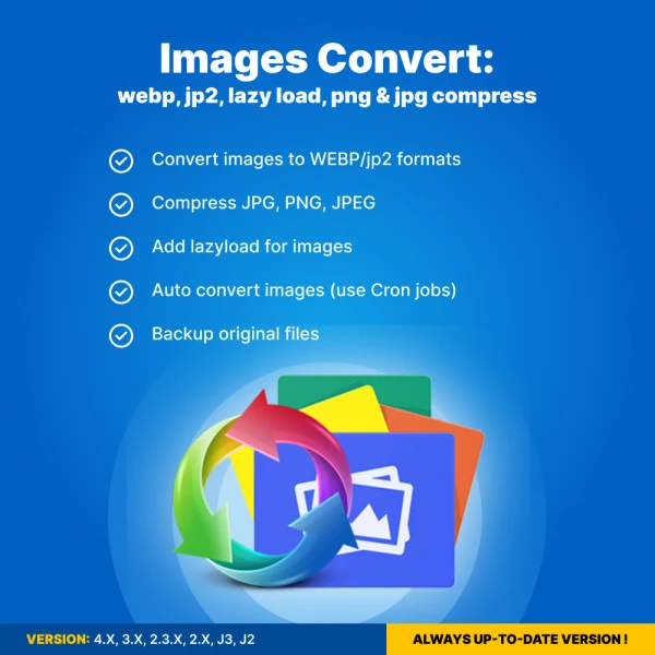 Images Convert: webp, jp2, lazy load, png & jpg compress for Opencart 1.5-4.x