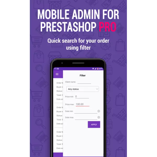 Mobile Admin PRO for PrestaShop 1.6-8.*