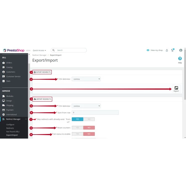 Redirect URLs Manager - 301, 302, 307 and 404 SEO optimizer for PrestaShop