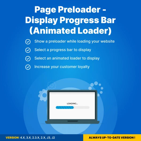 Page Preloader - Display Progress Bar (Animated Loader)  for OpenCart v. 2.*-4.*