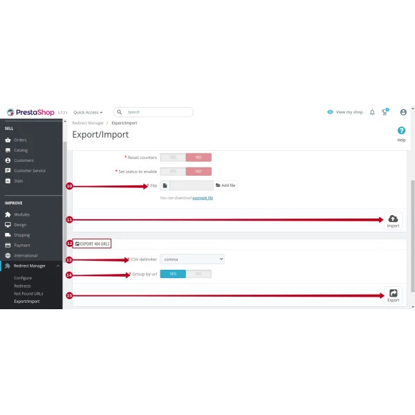 Redirect URLs Manager - 301, 302, 307 and 404 SEO optimizer for PrestaShop