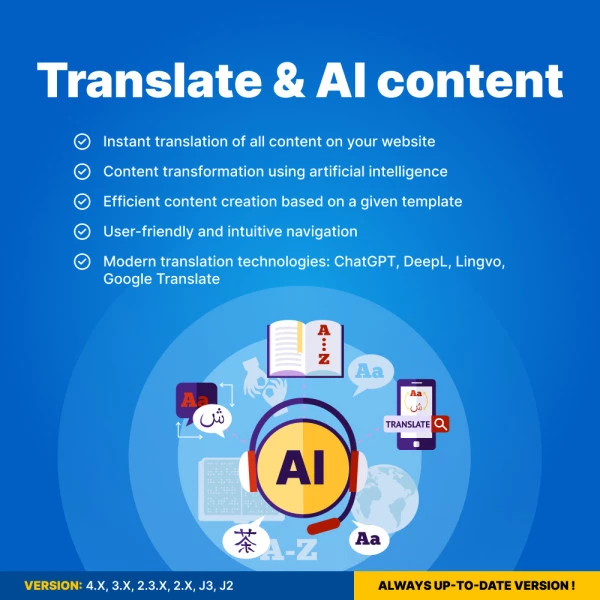 Translate AI OpenCart - Website Translation and Content Generation (v. 2.*-3.*-4.*)