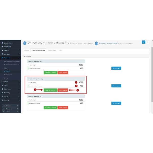 Images Convert: webp, jp2, lazy load, png & jpg compress for Opencart 1.5-4.x