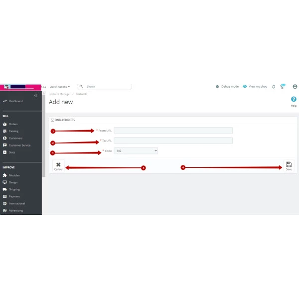 Redirect URLs Manager - 301, 302, 307 and 404 SEO optimizer for PrestaShop