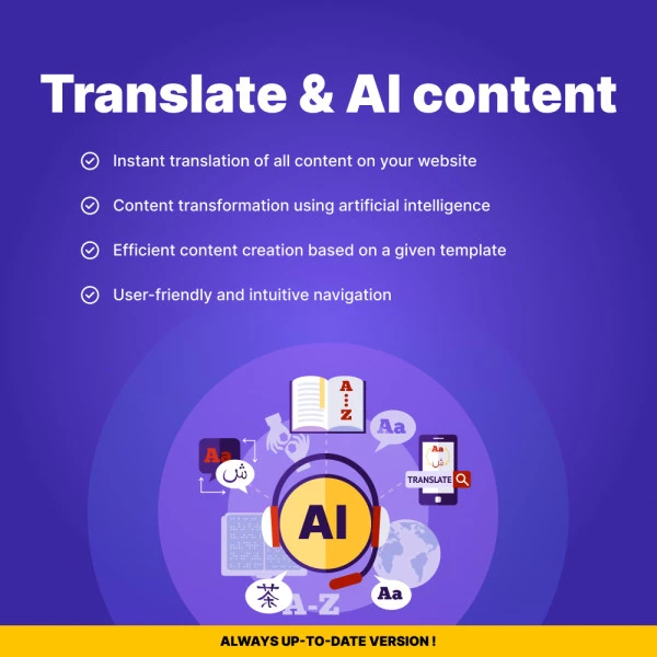 Translate AI PrestaShop - Website Translation and Content Generation  (v. 1.7*-8.*)