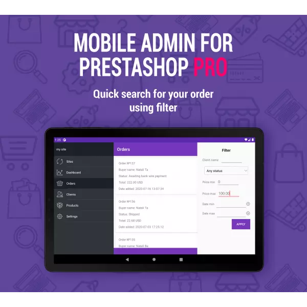 Mobile Admin PRO for PrestaShop 1.6-8.*