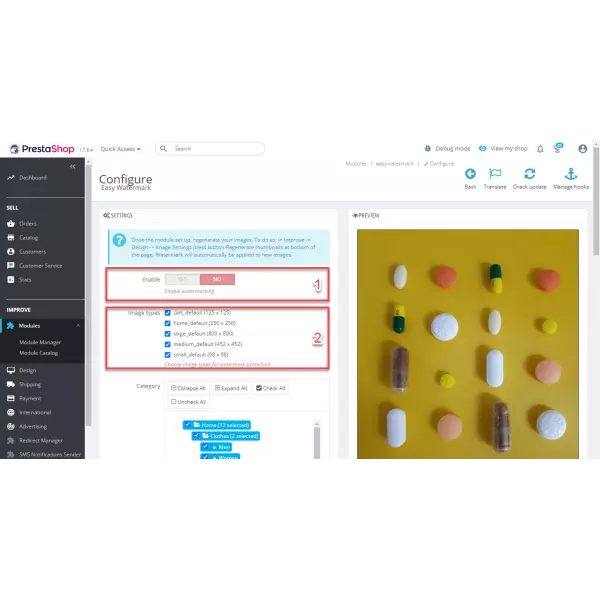 Easy WaterMark PRO for PrestaShop (v. 1.6-8.*)