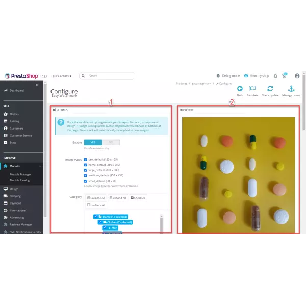 Easy WaterMark PRO for PrestaShop (v. 1.6-8.*)