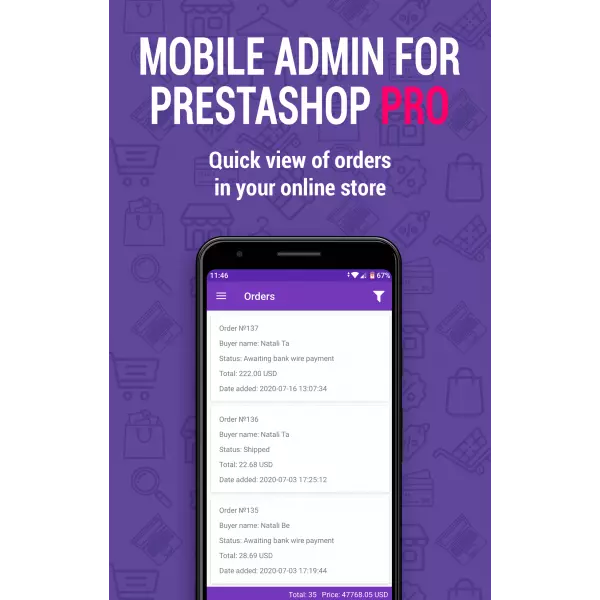 Mobile Admin PRO for PrestaShop 1.6-8.*