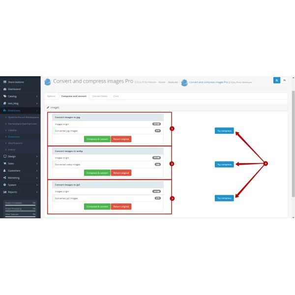 Images Convert: webp, jp2, lazy load, png & jpg compress for Opencart 1.5-4.x