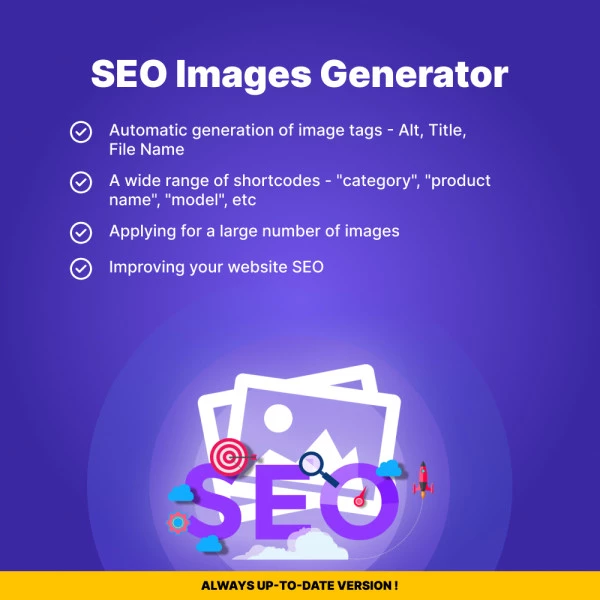 SEO Images Generator - Alt, Title, File Name for PrestaShop (v. 1.6-1.7*)