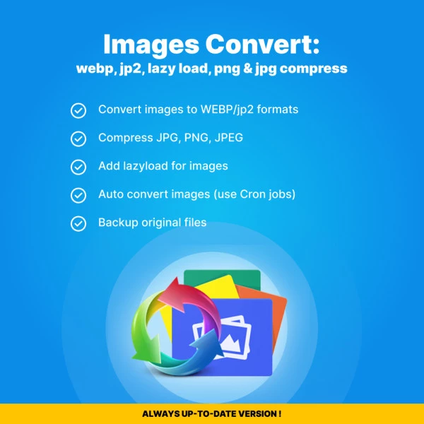 Images Convert: webp, jp2, lazy load, png & jpg compress for CS-Cart