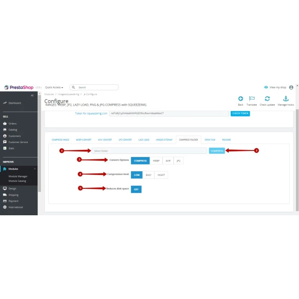 Image Compress with Squeezeimg for PrestaShop