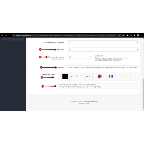 Image Compress with Squeezeimg for OpenCart  (v. 1.5*-4.*)