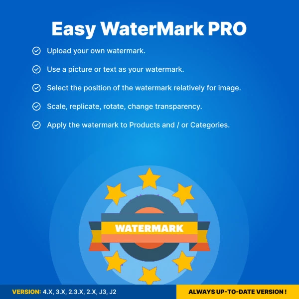 Easy WaterMark PRO for OpenCart (v. 1.5*-4.x*)