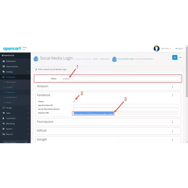 Social Media Login (Google / Facebook / LinkedIn / Twitter / Yahoo / etc.) for OpenCart v. 2.*-3.*-4.*