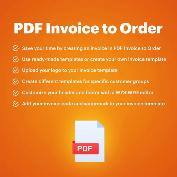 PDF Invoice to Order - Attach to Email for Magento (v. 2.3-2.4)