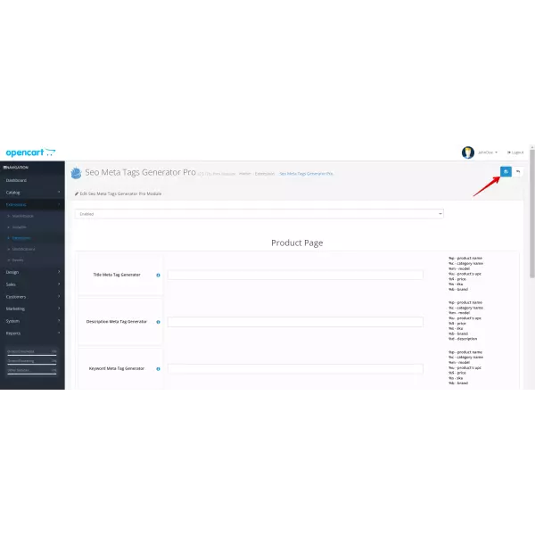 SEO Meta Tags Generator Pro for OpenCart 1.5-4.x