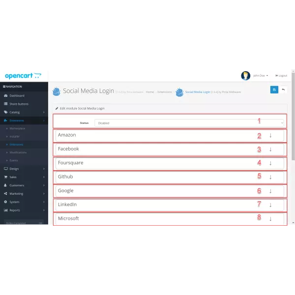 Social Media Login (Google / Facebook / LinkedIn / Twitter / Yahoo / etc.) for OpenCart v. 2.*-3.*-4.*