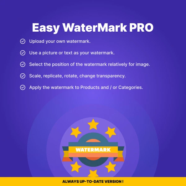 Easy WaterMark PRO for PrestaShop (v. 1.6-8.*)